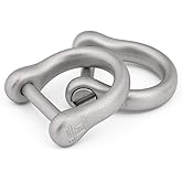 TISUR D Ring Keychain, Key Chain Rings, Heavy Duty Key Fob Ring Shackles, U Shape Key Ring for Car Keys Purse