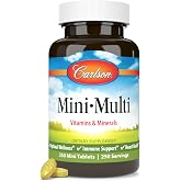 Carlson Mini-Multi, Small Multivitamin Tablets, 250 Mini Tablets | Vitamins &amp; Minerals; Optimal Wellness; Mini Multivitamins; Multivitamin Mini Tabs; Easy to Swallow