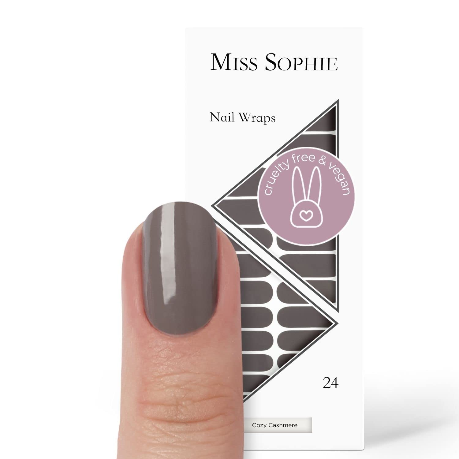 Original Miss Sophie Nail foils Cozy Cashmere I 24 Ultra-Thin Nail Polish Strips Monochrome in Brown, Gray I Fingernails & toenails I Holds on Natural, Painted, Acrylic, Gel & Shellac Nails โ image 1