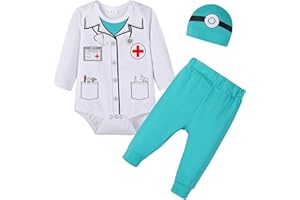 Pezhiqun Baby Boys Chef Doctor Pirate Outfit Newborn Infant Police Officer Uniform Halloween Cowboy Sheriff Woody Costume
