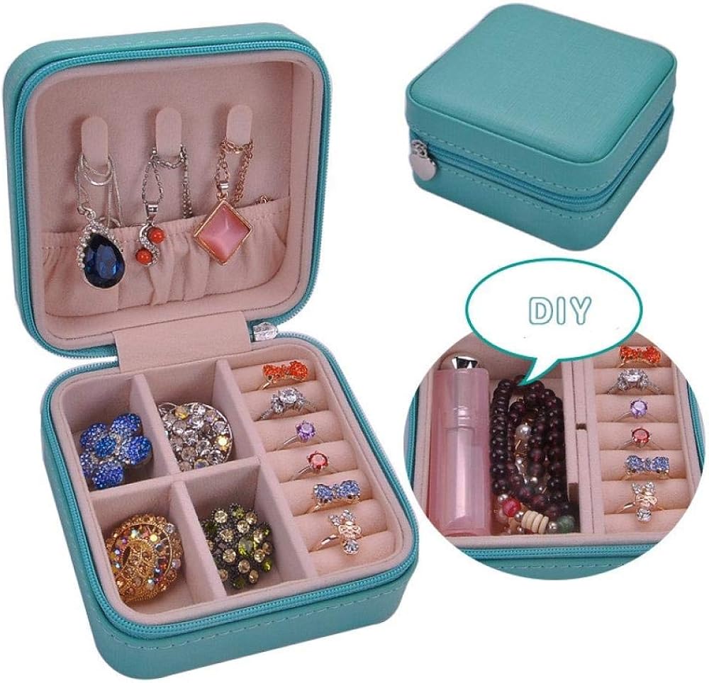 Vlejoy Jewelry Box Storage Box Small Travel Portable Storage Space Saving Protection Holder