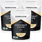 Terrasoul Superfoods Organic Toasted Coconut Chips, Pack of 3 (2.25 Lbs) - Unsweetened | Unsalted | Perfectly Toasted Coconut