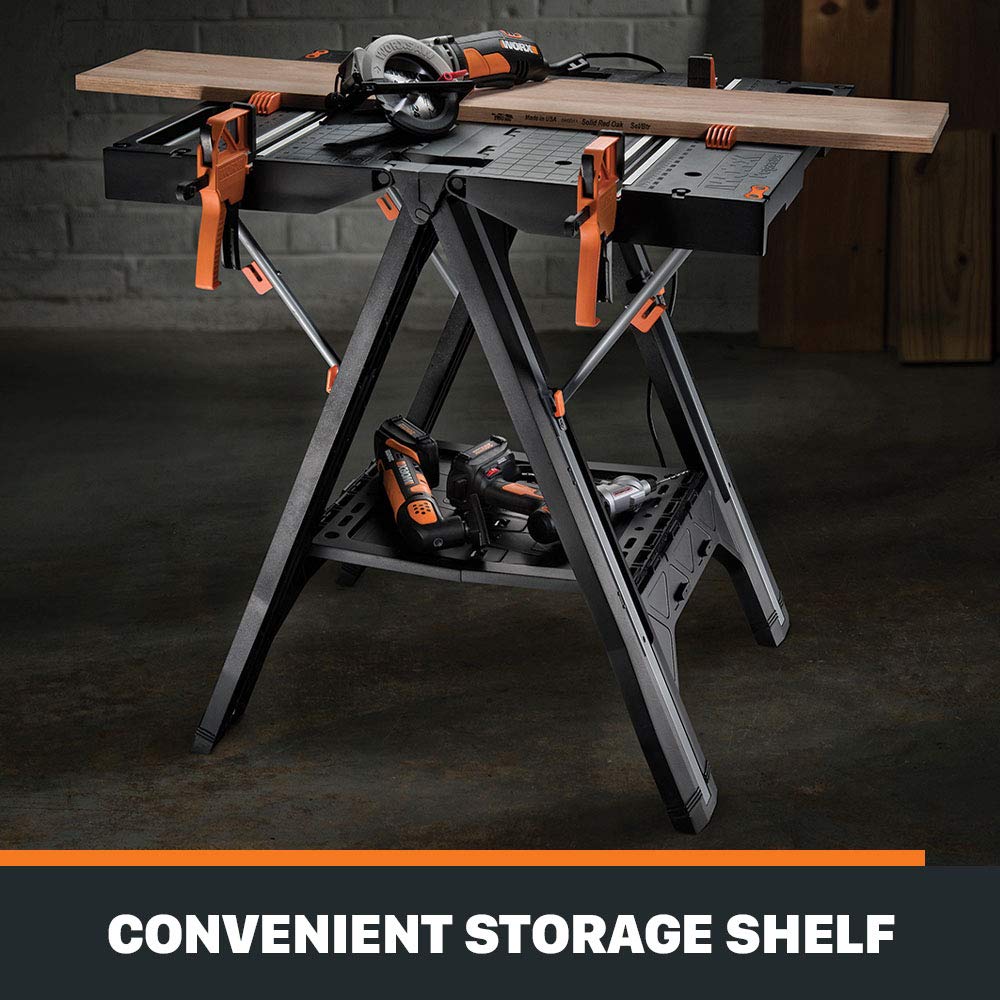 WORX Pegasus MultiFunction Work Table and Sawhorse with Quick Clamps