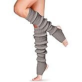 SATINIOR Long Leg Warmers for Women 24 Inch over The Knee Knit Ribbed Leg Warmer Stirrup Yoga 80s Party Dance Ballet Supply