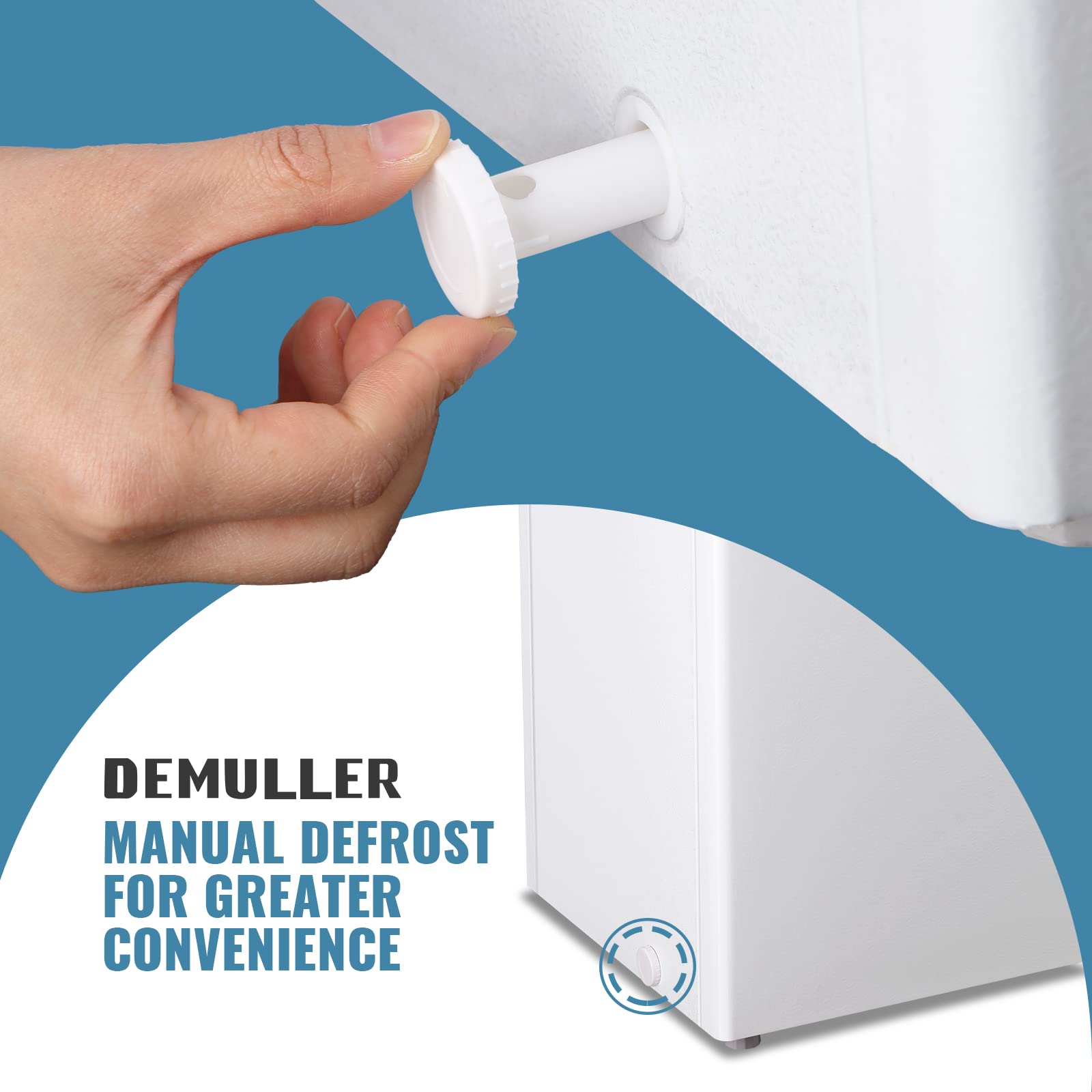 DEMULLER Chest Freezer with Electronic Control 41℉ to -15 ℉Deep Freezer 4.0Cubic Feet Freestanding Small Freezers with 2Removable Stainless Steel Basket Mini Freezer Top Open Door Compact Freezer