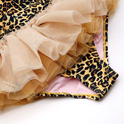 Baby Toddler Girl Swimsuit Unicorn Tutu Skirt Swimwear -One Piece Princess Swimwear Infant Bathing Suits for Girls Kids (Leopard Tutu, 2-3T) - Thumbnail 2