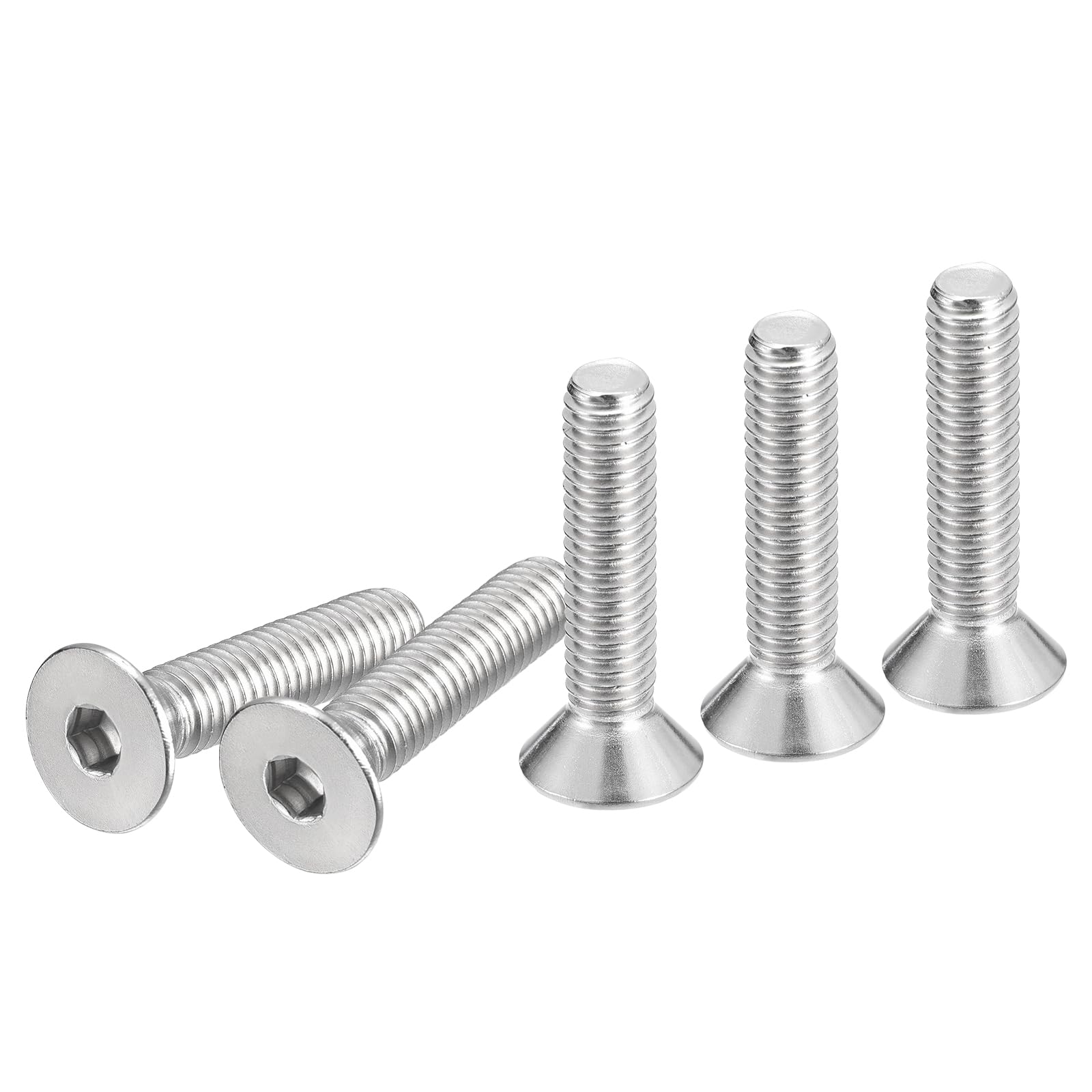 DTGN 3/8-16 x 1-3/4" Flat Head Socket Cap Screws, 10 Pack 304 Stainless Steel Hex Socket Flat Head Screws, Full Thread, Countersunk Bolts