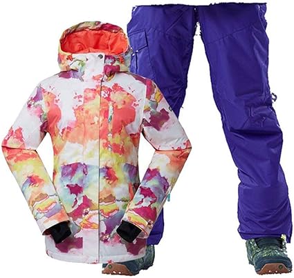 Amazon Co Jp Sirin レディース アウトドア ファッション女性の雪のスーツセット10k防水防風スキー服冬の雪のジャケットとスキーパンツ女性 Color 9 Size M ホーム キッチン