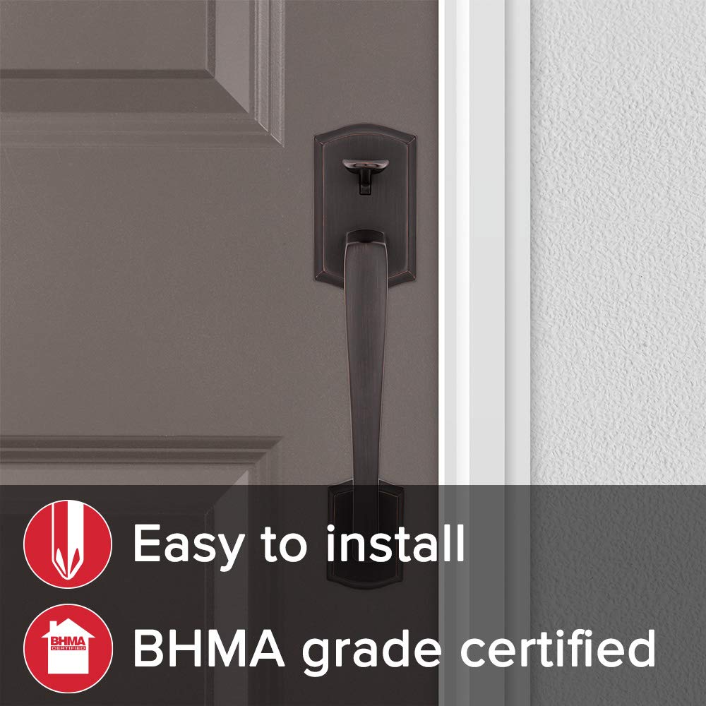 Kwikset Prescott Front Door Handle No Lock, Entry Handleset Exterior