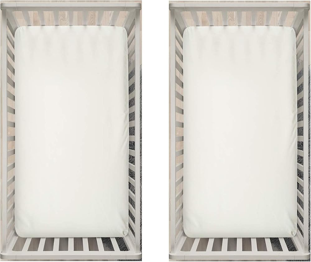 Dudu N Girlie Cotton Jersey Mini Cot Fitted Sheets Pack of 2 Cream
