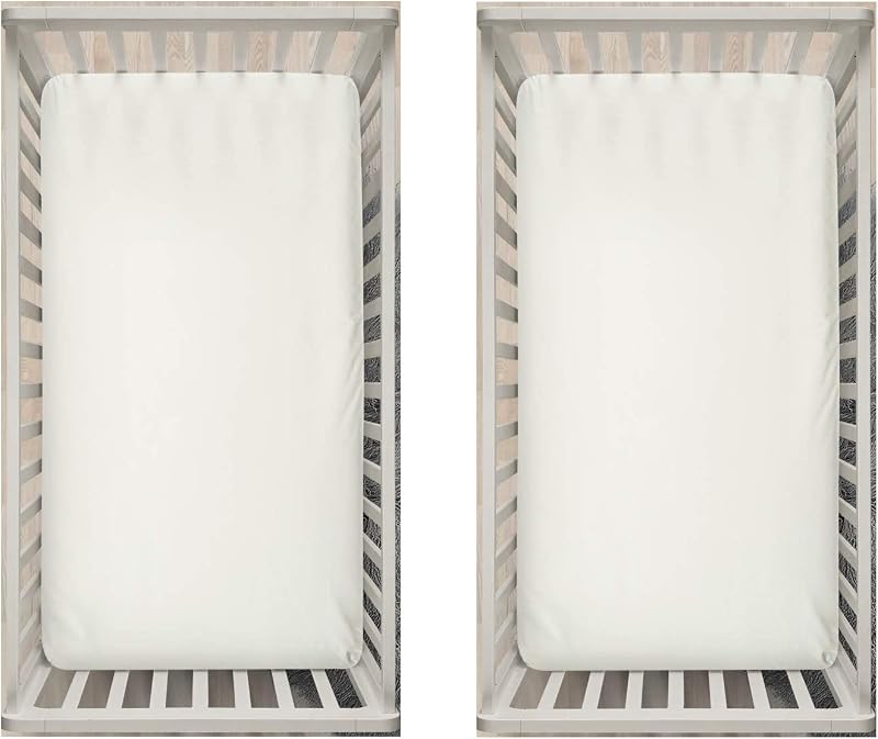 Dudu N Girlie Cotton Jersey Mini Cot Fitted Sheets Pack of 2 Cream