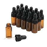 15Pcs Amber Glass Dropping Bottles 1ml 2ml 3ml 5ml