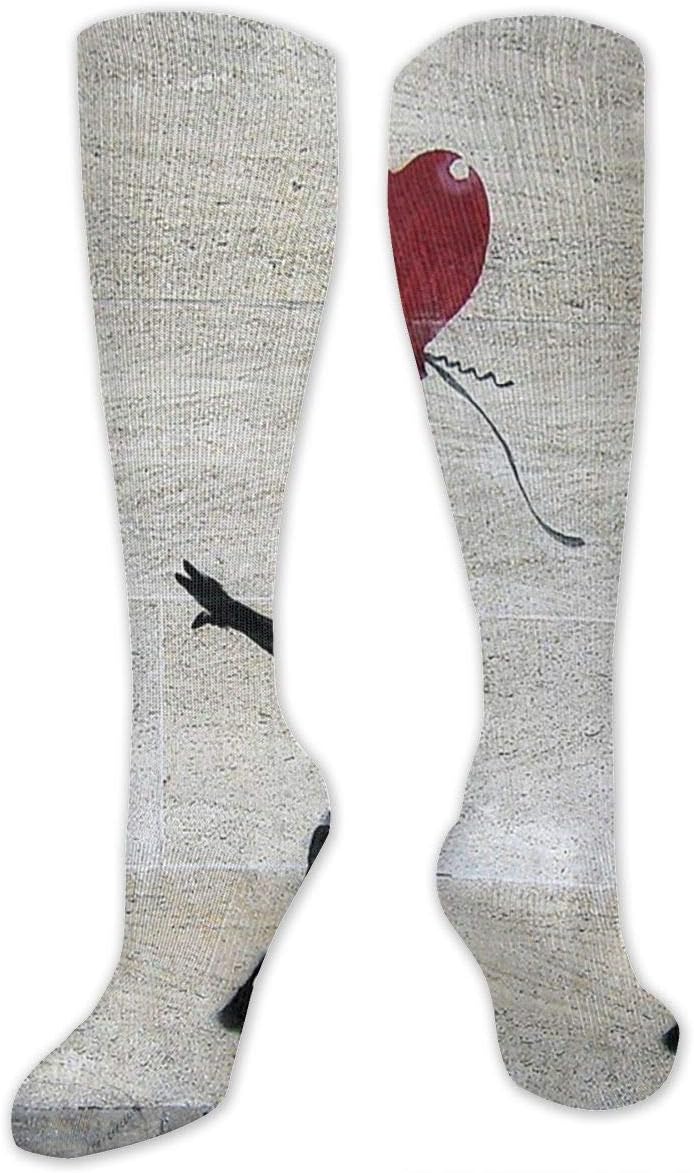 Banksy's Girl With A Red Balloon Customized Socks For Women And Men，Customized Stockings For Running，Athletic，Travel，Daily Wear