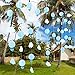 Cieovo Pastel Cloud Hot Air Balloon Garland Up Up and Away Photo Prop Perfect for Themed Birthdays, Baby Showers, Weddings Decor 110 Inch/2.8M Each, Pack of 2, Each String 36 Pieces of Paper (Blue)