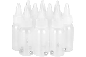TARSHYRY Airbrush Paint Bottles 1oz 30ml, 10 Pack Plastic Paint Jars with Mixing Ball, Reusable Squeeze Bottles for Acrylic P