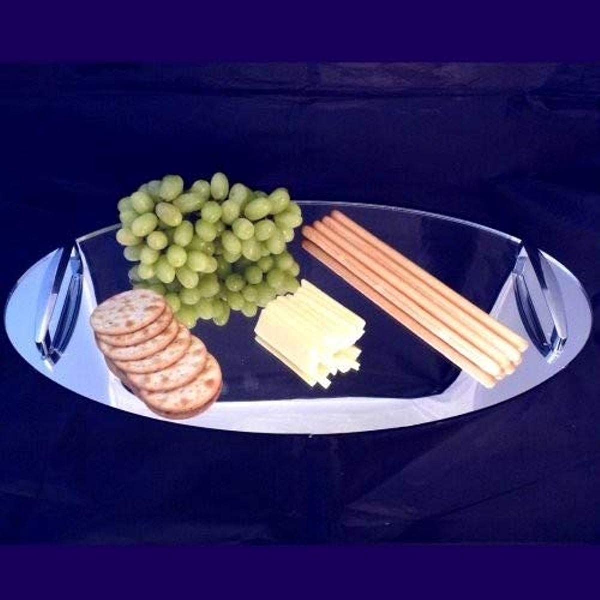 Super Cool Creations Oval Silver Mirror Display Tray 50cm x 30cm