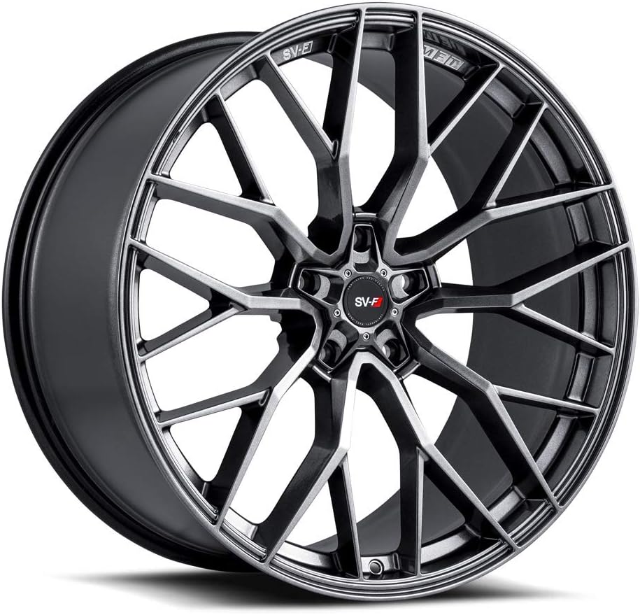 20" Inch Savini SV-F2 Flow Form Graphite Wheels Rims Only | Set of 4 | Fits (2008-2014) Volkswagen Golf MK6 | Includes 2 Kulture Motorsports Decals
