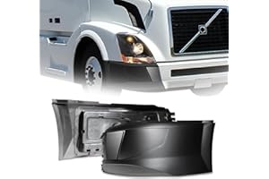 Unitedlu Corner Bumpers Set (without Fog Light Holes) Replacement for 2015-2017 Volvo VNL Semi Trucks Driver Left Side LHD Passenger Right Side RHD