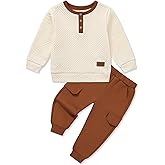 URMAGIC Ribbed Toddler Boy Clothes Set Fall Winter Long Sleeve Sweatshirt and Pants Outfits 2T 3T 4T 5T 6T
