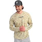 HUK Mens Pursuit Lite Crew, Lightweight Performance Long Sleeve Shirt with UPF Sun Protection