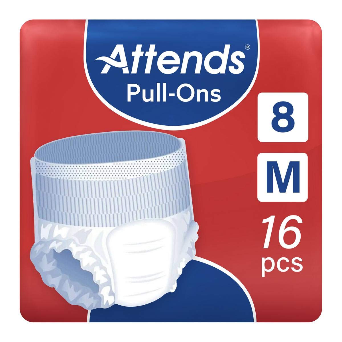 Attends 207406 Pull Ons Level 8 Incontinence Pant, Medium (Pack of 16)
