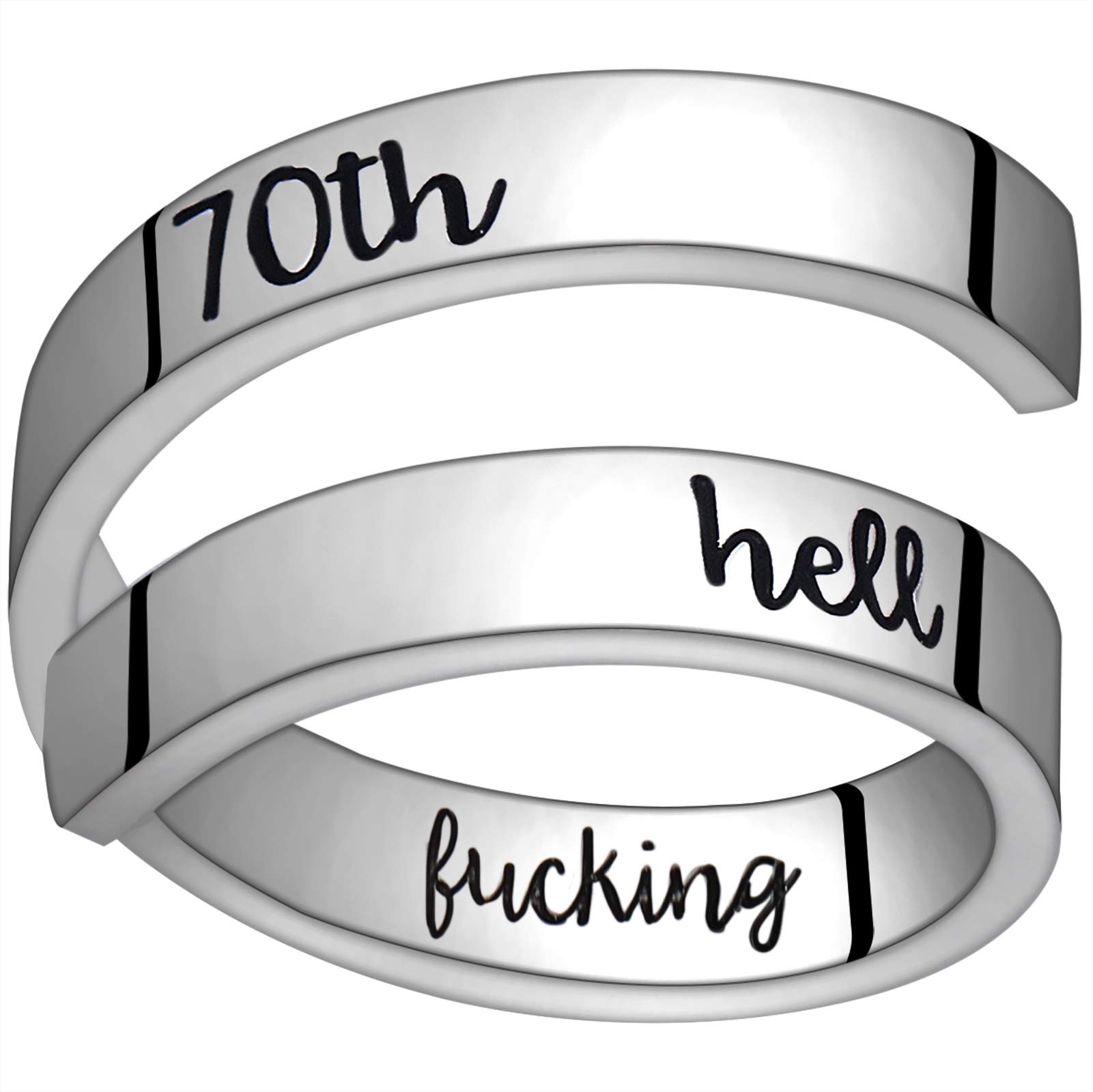 Gleamart Inspirational Birthday Ring Stainless Steel Ring for Women 70th