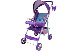 509 Crew : Mermaid Doll Stroller - Kids Pretend Play, Canopy & Cup Holder, Easy Fold Storage & Travel, Fits Dolls Up to 21', Ages 3+ (T715028)