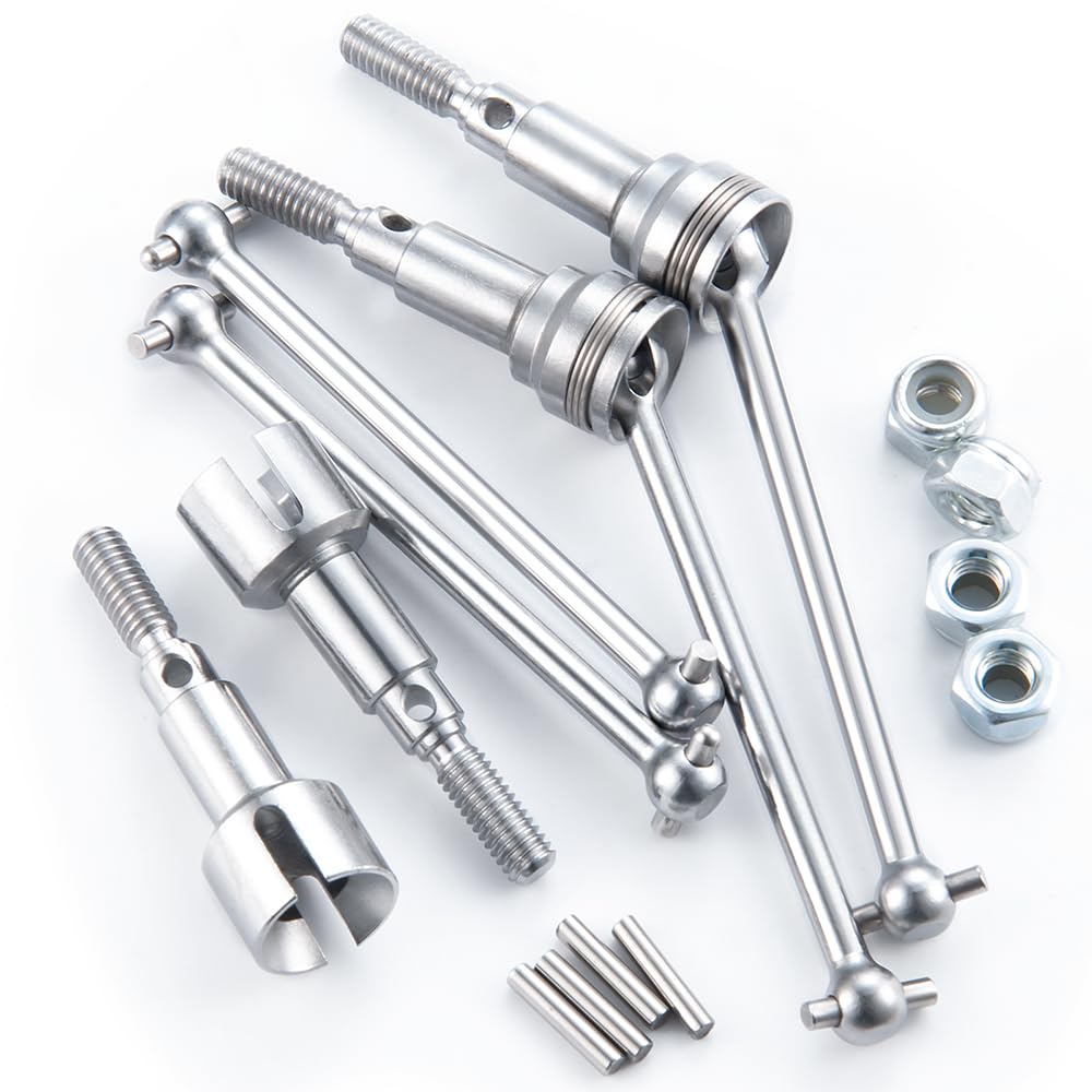 Photo 1 of MORLORDY 4Pcs RC Front & Rear CVD Driveshaft 1 Set Metal Drive Shafts for 1/16 HBX 16889A, I-mex Katana, I-mex Shogun, Red-cat Volcano16 Upgrade Parts