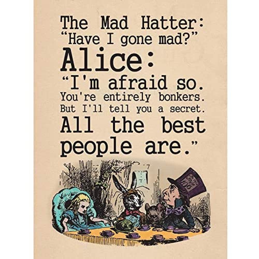 Wee Blue Coo Alice In Wonderland Mad Hatter Tea Party Unframed Wall Art Print Poster Home Decor Premium