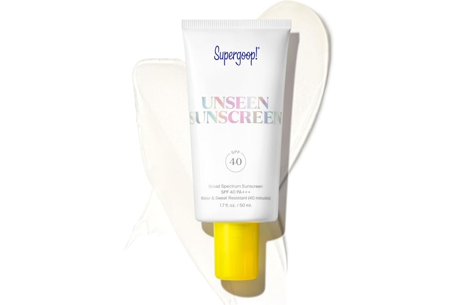 Supergoop! Unseen Clear Face Sunscreen – SPF 40 – Invisible + Broad Spectrum + Makeup-Gripping Primer – Weightless, Scentless, Oil Free – For All Skin Types & Tones – 1.7 fl oz