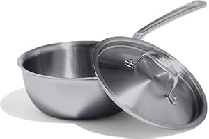 Made In Cookware - 2 Quart Stainless Steel Saucier Pan - 5 Ply Stainless Clad - Professional Cookware - Made in USA - Inducti