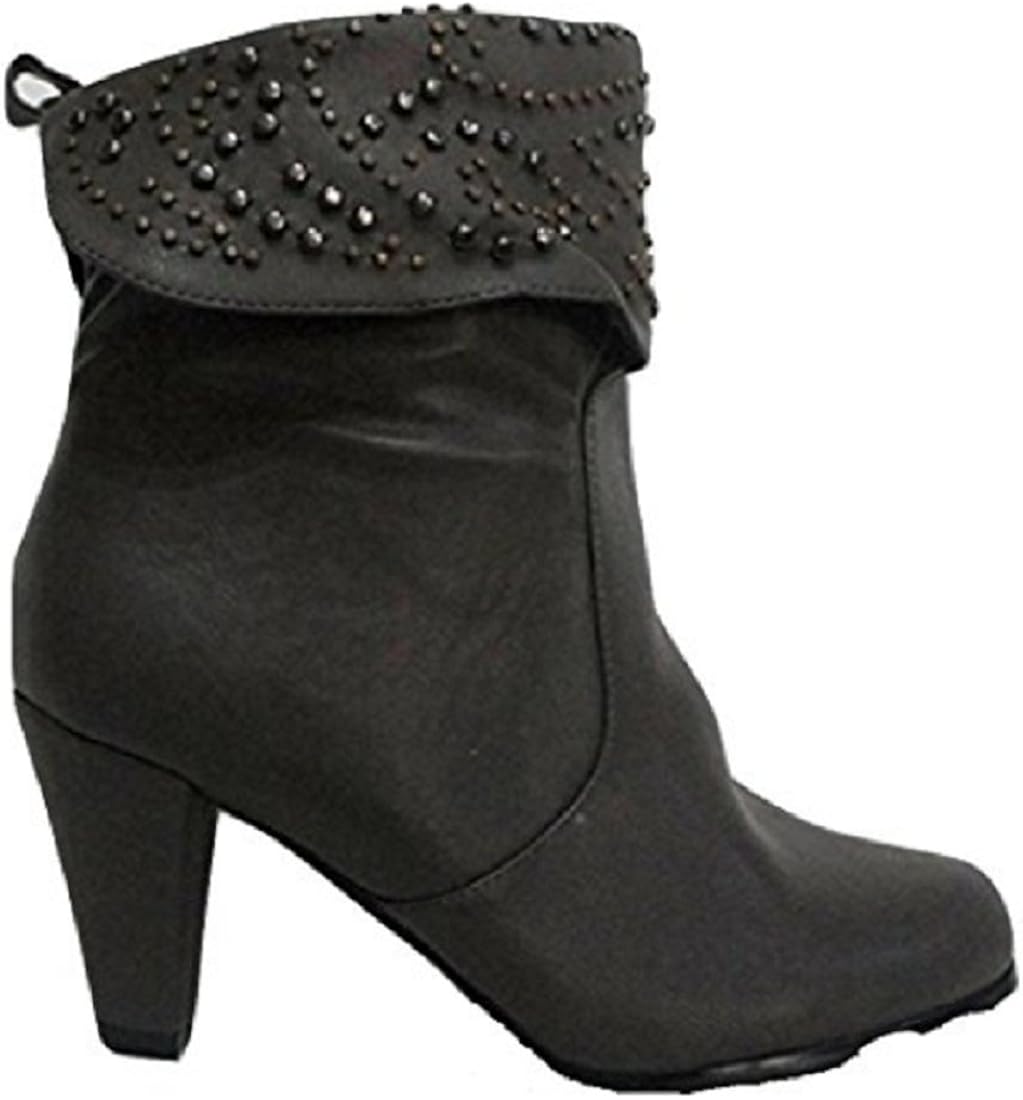 grey studded ankle boots