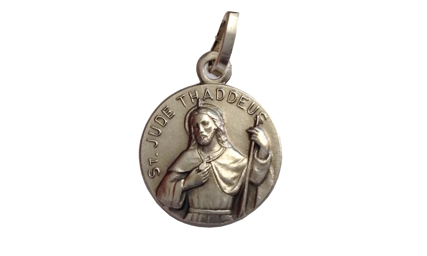 I G J 925 Sterling Silver Saint Jude Thaddeus Medal - Patron Saint of Impossible Cases (ST.Jued Half Bust)