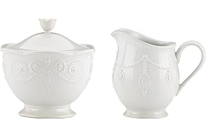Lenox French Perle Sugar and Creamer, White -, 2.60 LB