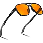 FEISEDY Orange Blue Light Blocking Glasses for Woman Men Amber Lenses Computer Gaming Glasses for Better Sleep