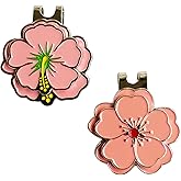 Eshan Novelty Flower Magnetic Golf Ball Markers and Golf Hat Clip Sets Flower Shape Clips Ball Markers Golf Bag Accessories Court Gift for Men Women Golfer