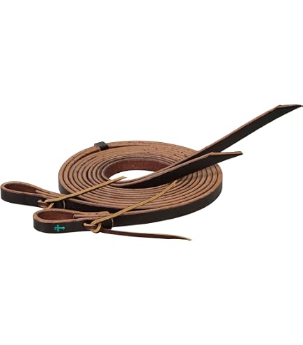 Rênes Fendues En Cuir Souple Pour Cheval - Longueur 8'1/2 - Occasion Bon état