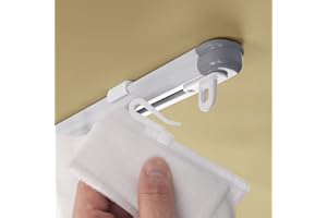 zshine ceiling mounting telescopic curtains single track room divider rail(5.8ft-10.8ft) measurement-free, suitable for room 