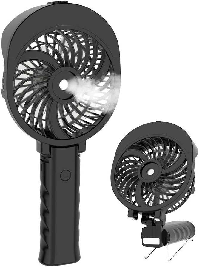 HandFan Hand Fan Water Cooling Battery Fan USB Battery Operated 3 Levels Mini Table Fan 2-in-1 with Laptop Multi Port Socket for Travel and Home