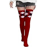 Moon Wood Womens Thigh High Socks Extra Long Cotton Over the Knee Socks Leg Warmers for Daily Halloween Cosplay Christmas