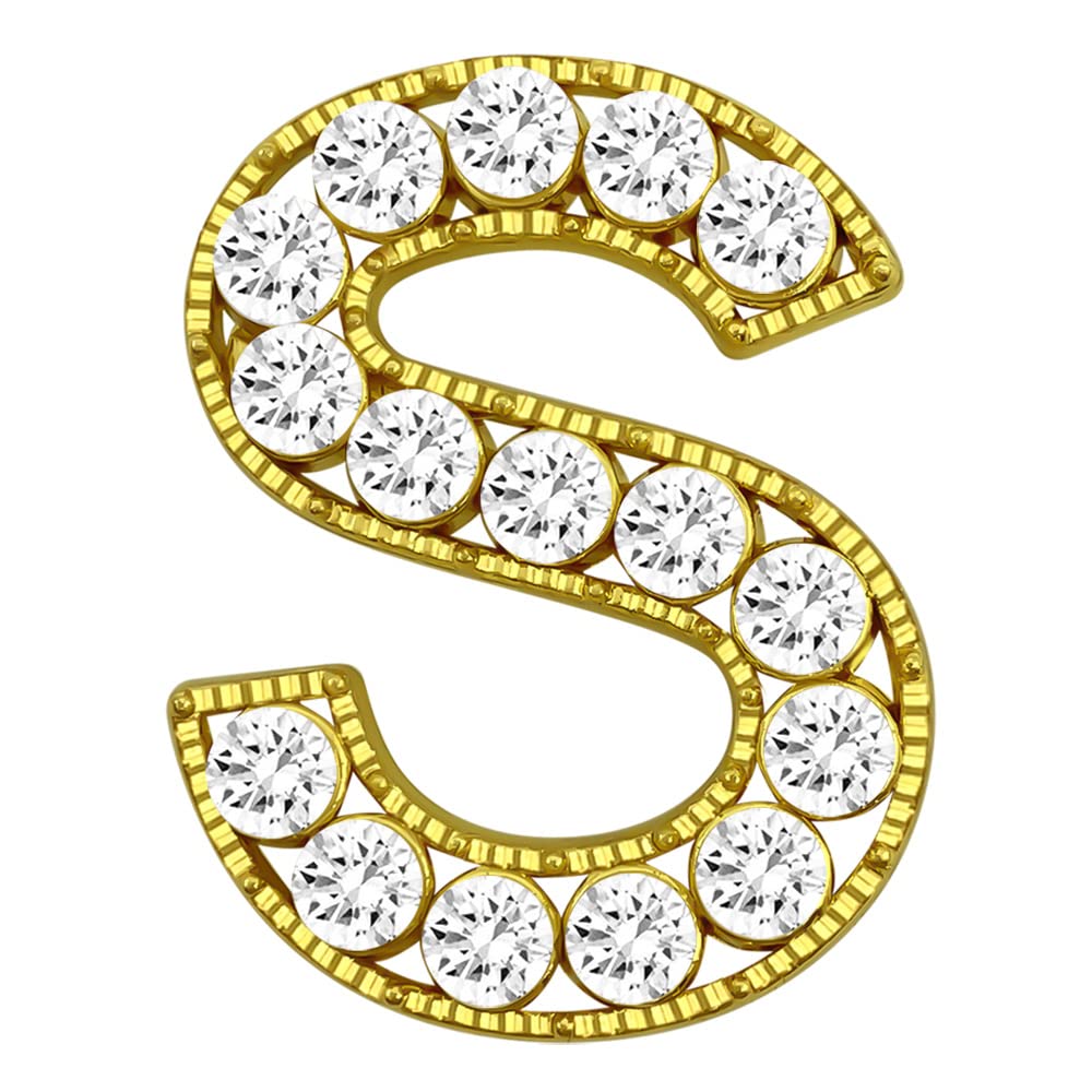 XGALBLA Letter Brooch Pins Letters(A-Z) Plated Metal Simulted Pearl Brooches for Women Girls Inspired Gift(Gold Tone), Metal crystal Rhinestone, crystal