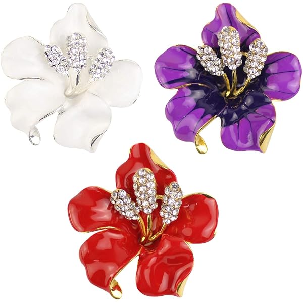 Delta Sorority Flower Brooch Pin - Purple Red Silk Ribbon Elegant Jewelry For Greek Organization Events