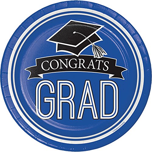 Creative Converting Congrats Grad Dessert Plates Party Supplies, Multicolor