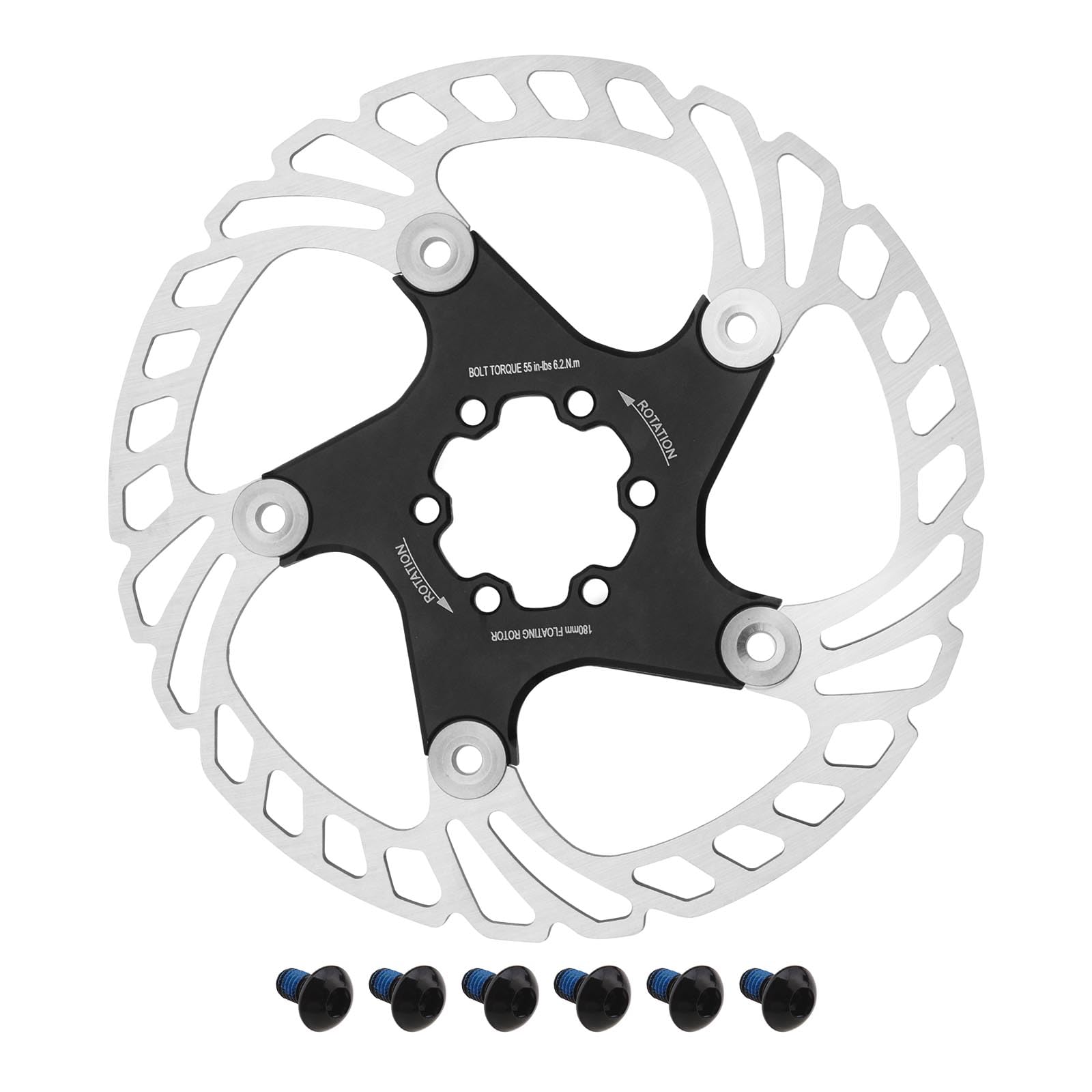 YINETTECH 180mm Bike Disc Brake Rotor with 6Pcs Screws Replacement Compatible with Shimano Compatible with Tektro Enhanced Bike Brake Disc