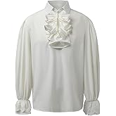 SMIFCAALOR Mens Pirate Shirt Steampunk Victorian Cosplay Shirts Medieval Costume Renaissance Halloween Costume Tops