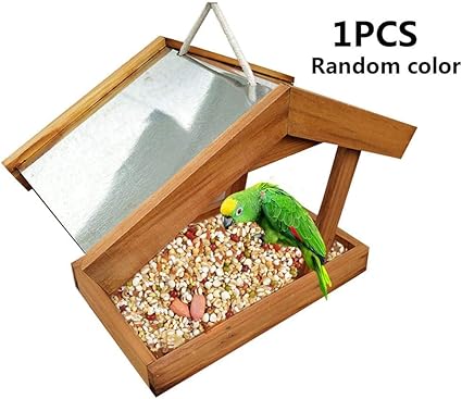 Amazon バードフィーダー 野鳥 インコ 餌入れ 屋根 付き バード フィーダー 野鳥 用 給餌器 餌台 野鳥観察 野鳥の餌台 おしゃれ インテリア デザイン 野鳥 えさ台 吊下げ アオハウオ Awhao 餌入れ 通販