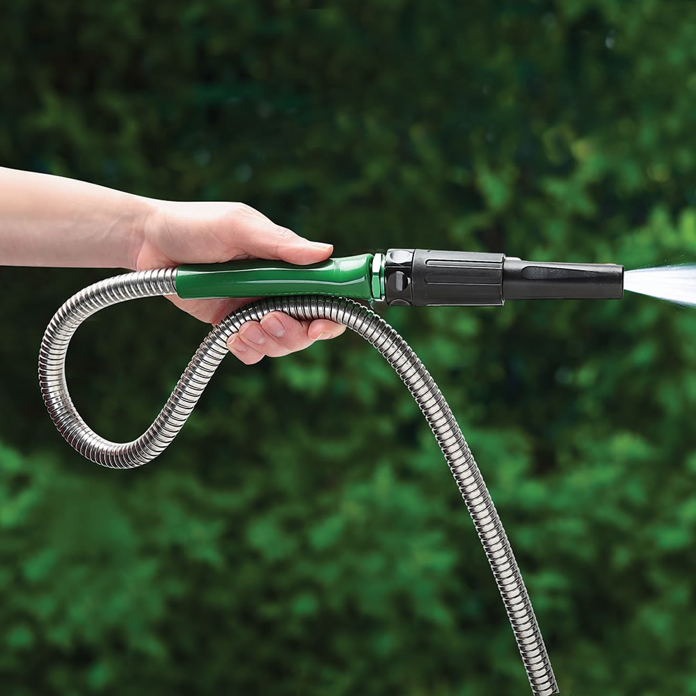 Hammacher Schlemmer The Indestructible Stainless Steel Hose (100')