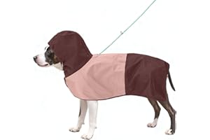 Aokown Dog Raincoat, Waterproof Dog Rain Jacket with Hood, Rain Coat for Large Dogs with Leash Hole, Raincoat Extended Dog Poncho Coverage to The Leg, Easy On/Off Rainwear Pink, XL