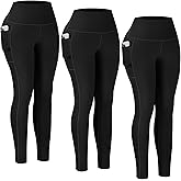 YUDSUD 3 Pack High Waisted Leggings with Pockets for Women Buttery Soft Tummy Control Workout Yoga Pants for Gym Athleisure