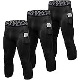SPVISE 1 or 3 Pack 3/4 Compression Pants Men Athletic Gym Capri Leggings Running Tights Dry Fit Basketball Sports Base Layer